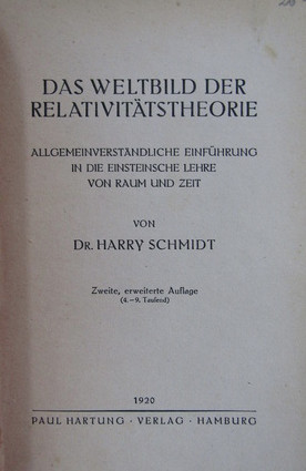 Harry Schmidt - Das weltbild der Relativitatstheorie