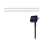 Ghirlanda solara, tip sirag de becuri, LED, 2V, 8 moduri iluminare, IP65, 2.2 cm, 4.8 m, Isotrade