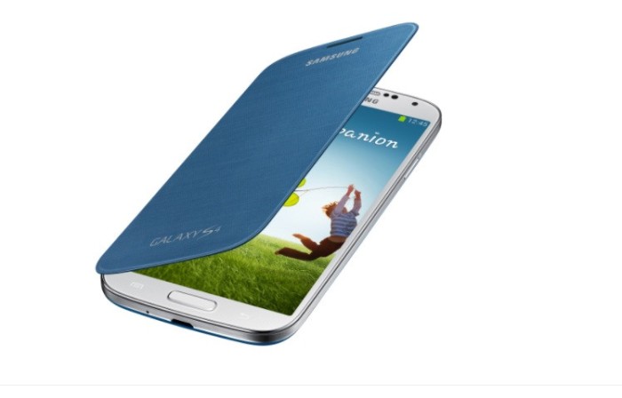 Husa Flip Originala Samsung S4 Albastra - EF-FI950BLEGWW