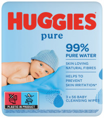 Servetele umede Huggies Pure, 12 pachete x 56, 672buc foto