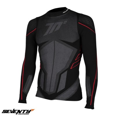 Bluza moto termica (de compresie) Seventy model SD-CT1 culoare: negru/gri &amp;ndash; unisex XL/2XL foto