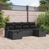 VidaXL Set de canapele pentru grădină 6 pcs Negru 230 x 117 x 85 cm