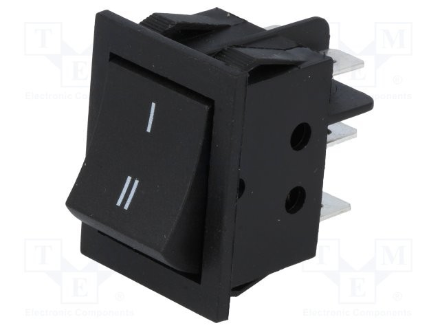 Intr CR 34x31x25mm 2x15A 250Vac ON-ON I-II negru