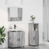 vidaXL Set de mobilier pentru baie Pe perete cu ușă 3 pcs Gri Sonoma 3392949