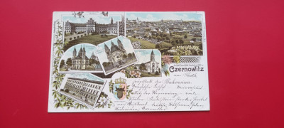 Litho Cernauti Czernowitz Heraldica Bukowina Bucovina Art Nouveau Litografie foto