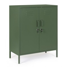 Comoda 2 usi otel verde Cambridge 40x80x101.5 cm
