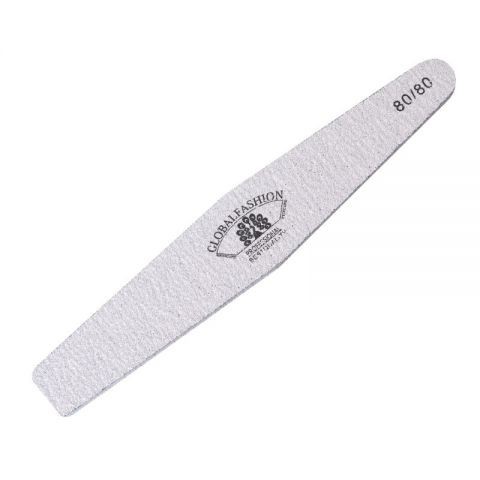Pila unghii G11, Global Fshion, romb, gri, granulatie 80/80