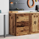 vidaXL Dulap Garaj Lemn Vechi 60x51x85cm, Lemn Masiv Pin, 4 Sertare, Maro, Depozitare Scule, Atelier, Garaj