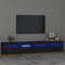 Gossi comoda tv cu lumini led, negru, 240x35x40cm