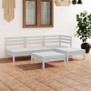 Gossi set mobilier de gradina, 5 piese, alb, lemn masiv de pin
