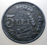 7.346 ROMANIA WWII 5 LEI 1942, Zinc