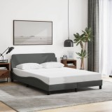 VidaXL Cadru de pat fără saltea, gri &icirc;nchis, 140x190 cm, textil
