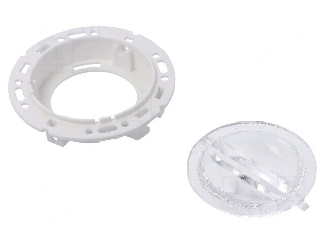 Lentilă LED Rotundă Transparentă PMMA Albă