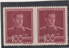 1940/42 LP 153 MIHAI I VALOAREA 100 L EROARE NEDANTELAT MIJLOC+STANGA MNH foto