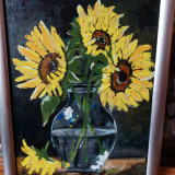 Pictura Floarea soarelui in vaza