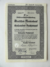 Titlu De Stat Obligatiune Germania 1935-100-Reichsmark foto