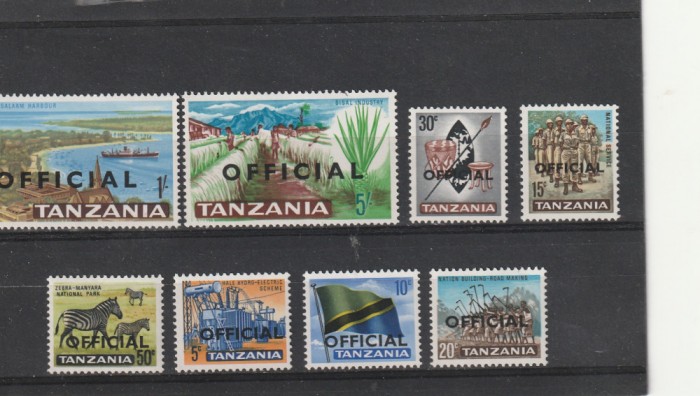 Timbre de serviciu supratipar,Tanzania.