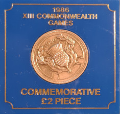 Marea Britanie 2 Lire Pounds 1986 XIII Commonwealth Games foto