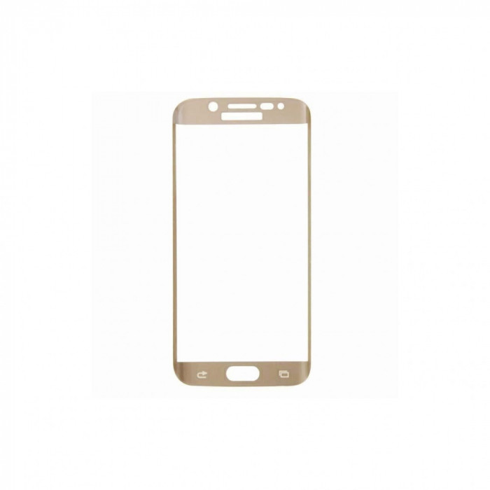 Folie Sticla Temperata Nano Slim Full Display Pentru Samsung Galaxy S6 Edge Gold Champagne