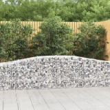 VidaXL Coșuri gabion arcuite 4 buc, 400x50x80/100 cm, fier galvanizat
