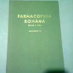 FARMACOPEEA ROMANA. EDITIA A VIII-A. SUPLIMENT 1972