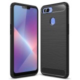 Husa TPU OEM Carbon pentru Oppo A12, Neagra