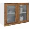 Gossi dulap de sticla suspendat, lemn vechi, 80 x 31 x 60 cm, pal