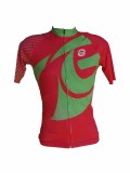 Tricou Ciclism Barbati Roz Verde, Marime M - Poliamida Elastan