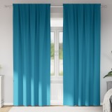vidaXL Perdele cu perdele 2 pcs Turcoaz 245 x 140 cm Poliester