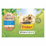 FRISKIES Junior VitaFit pliculeț pentru cățeluși, cu pui și morcov &icirc;n sos 4 x 100 g