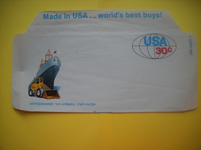 HOPCT PLIC AEROGRAMA SUA- NR 300 TRANSPORT MARITIM VAPOR 1981 -NECIRCULATA foto