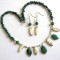 Set colier si cercei pietre howlite si malachit 21963