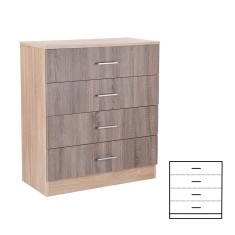 Comodă Miami cu 4 sertare 80x92 cm stejar York-stejar Sonoma