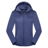 Jachetă cu glugă din softshell impermeabilă și respirabilă cu fleece pentru femei &ndash; Gri-albastru 2XL