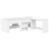 vidaXL Cadru de Pat cu Birou 2 pcs Alb Lemn prelucrat 3423454