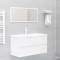 Set mobilier de baie, 2 piese, alb extralucios, lemn compozit