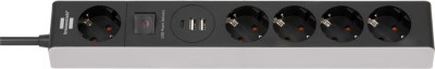 Prelungitor Brennenstuhl Premium-line 5 prize, 2 USB, 1 USB-C, 2.4A, 1,5m Buton On Off, Incarcare rapida foto