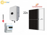 Cumpara ieftin Kit sistem fotovoltaic 12KW, invertor trifazat Huawei si 22 panouri Canadian Solar 550 W
