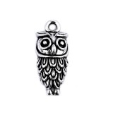 Pandantiv metalic decorativ bufnita, 10 x 23 mm Platinum, Crisalida