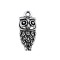 Pandantiv metalic decorativ bufnita, 10 x 23 mm Platinum