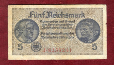 Bancnota Germania - FUNF REICHSMARK - 5 MARK PERIOADA NAZISTA 1933 - 1945 foto