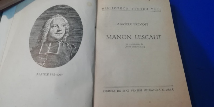 myh 533- ABATELE PREVOST - MANON LESCAUT - ED 1955