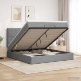 Cumpara ieftin Pat ottoman cu saltea Gri deschis 180 x 200 cm Tesatura