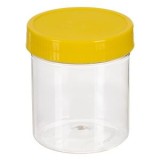 Recipient din Plastic Transparent cu Capac Galben pentru Murături 0,4L, CMCLASS