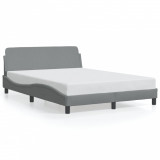 VidaXL Cadru de pat cu tăblie, gri deschis, 120x200 cm, textil