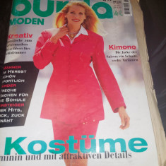 Revista de moda BURDA-originala-luna 8/1995,de colectie,in Germana,supli.Romana