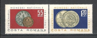 Romania.1967 100 ani moneda nationala YR.366 foto