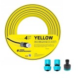 Furtun de gradina, 4 straturi, cu 2 cuple si adaptor, 3/4&quot;, 50 m, Cellfast Yellow GartenVIP DiyLine