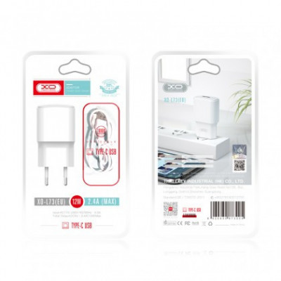 Incarcator Retea XO-L73, 2,4A, 1 X USB + Cablu de date / incarcare Micro USB, Alb, Blister foto