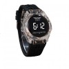 Ceas Electronic LED Alb Rotund cu Baterie, Birou/Perete, Alarma si Calendar